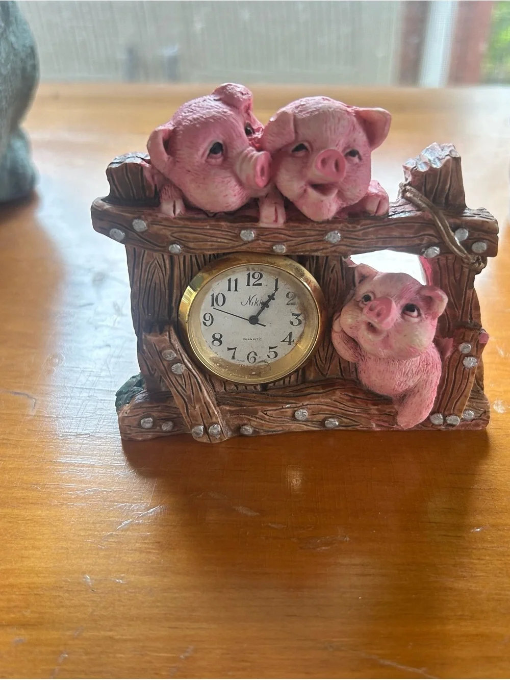 Whimsical Pink Pig Clock Wall Decor by